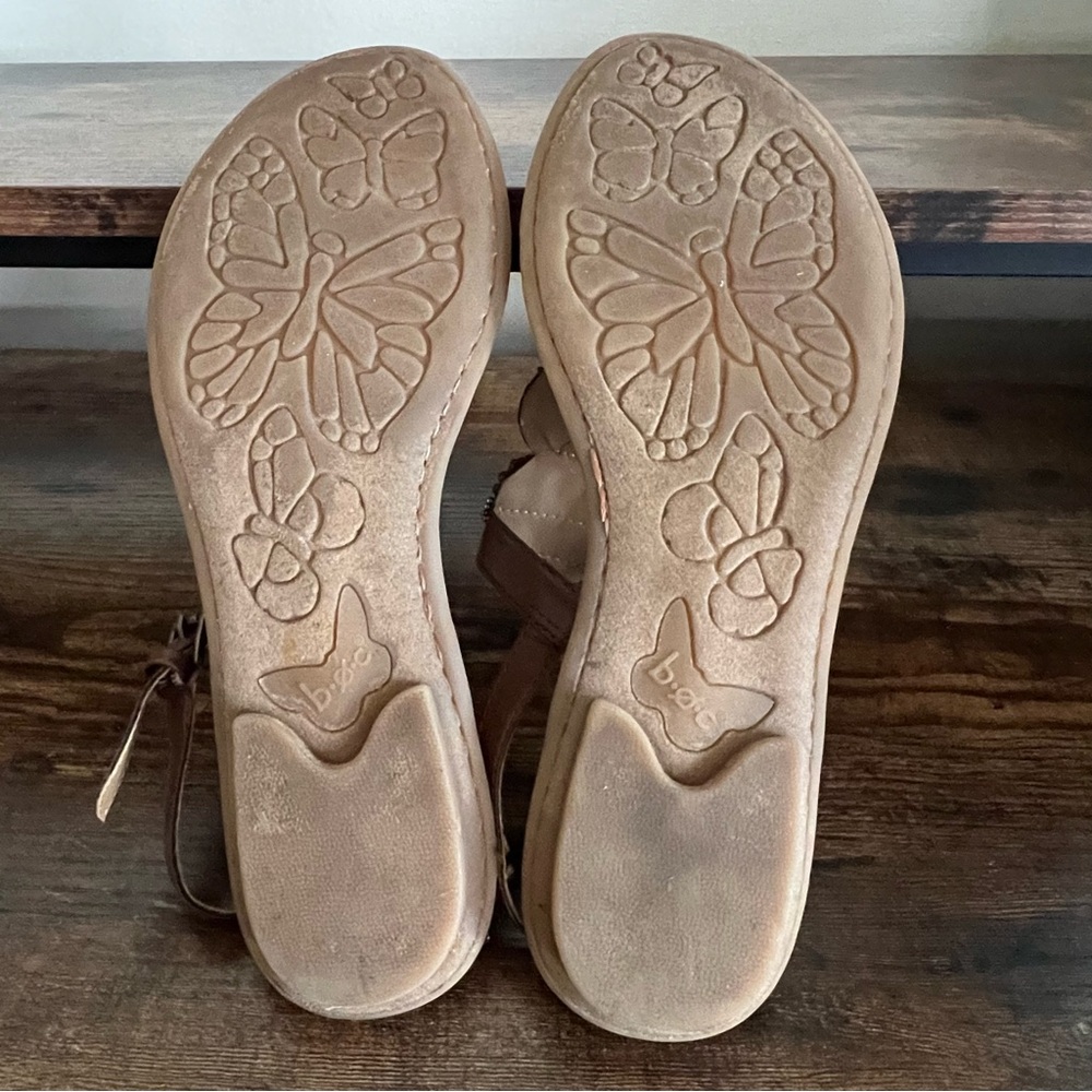 BOC Brown Leather Beaded and Jeweled‎ Thong Toe Sandals Women's 8 - Picture 10 of 12